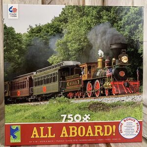 Railroad Train Steam Engine Jigsaw Puzzle 750 Piece Ceaco All Aboard Puzzle